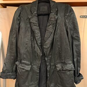 Women’s All Saints Black Leather Jacket size ten